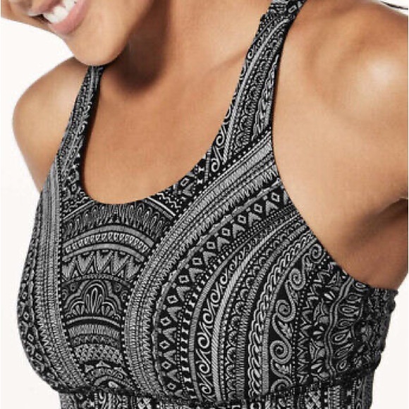 lululemon athletica Other - Lululemon Energy Bra Nulux Entwined Ice Grey Black Size 4